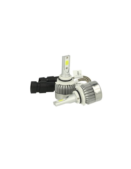 Kit Full Lampada Led Cob 9006 HB4 12V 24V Bianco 6000K Per Abbagliante e Fendinebbia Senza Driver
