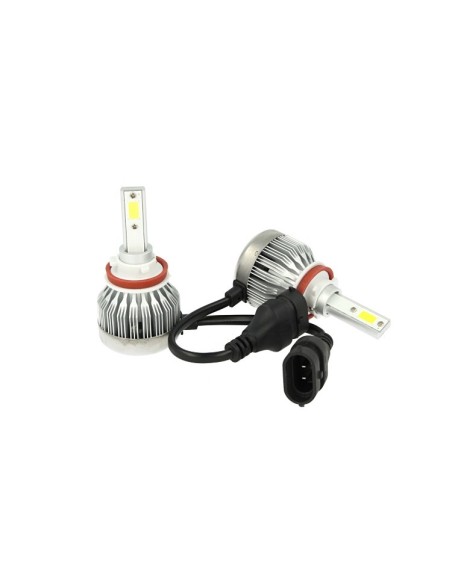 Kit Full Lampada Led Cob H8 H11 H9 20W 12V 24V Bianco 6000K Per Abbagliante e Fendinebbia Senza Driver