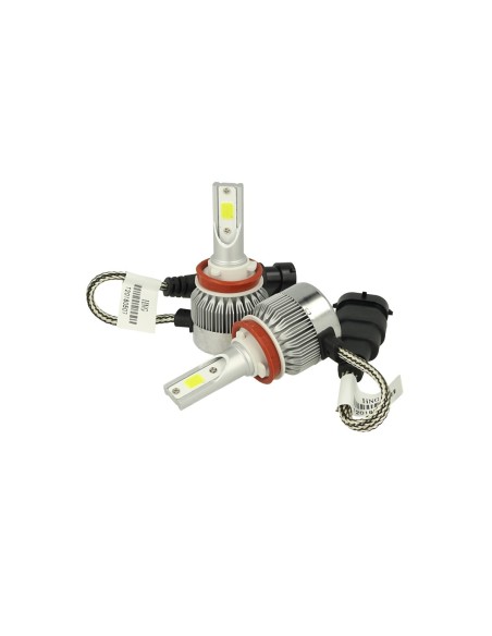 Kit Full Lampada Led Cob H8 H11 H9 20W 12V 24V Bianco 6000K Per Abbagliante e Fendinebbia Senza Driver