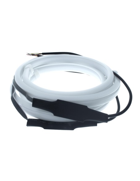 Kit Tubo Neon Striscia Led Auto 60cm X2 Bicolor Flessibile Freccia Dinamica Arancione e Luce Posizione Rosso Posteriore