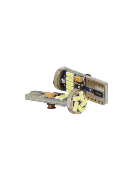 Lampadina Led Canbus T10 W5W 15 Smd 4014 Rosso No Errore Check Luci 12V Senza Polarita