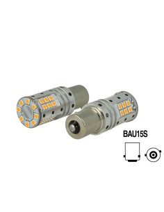 Lampada Led BAU15S PY21W Canbus 12V 25W Reale Arancione Piedi Storti Per Frecce No Errore 32 Smd 3030