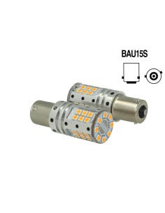 Lampada Led BAU15S PY21W Canbus 12V 25W Reale Arancione Piedi Storti Per Frecce No Errore 32 Smd 3030 2