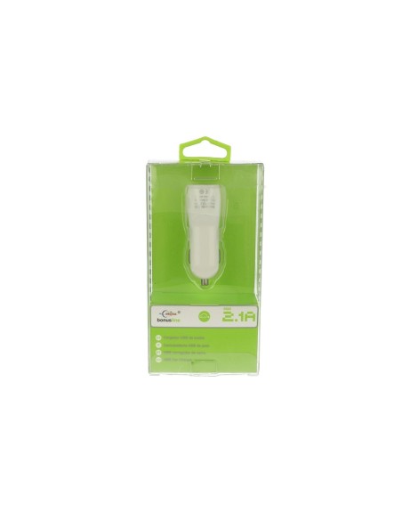 Caricabatteria Alimentatore Da Auto Con Doppio Porte USB 5V 1A e 2,1A Per Smartphone Stringa Led