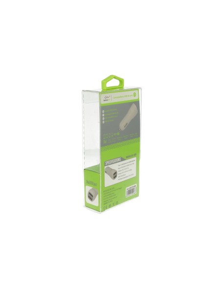 Caricabatteria Alimentatore Da Auto Con Doppio Porte USB 5V 1A e 2,1A Per Smartphone Stringa Led
