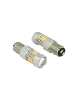 Lampada Led BAY15D 1157 12V P21/5W Dual Color Bianco + Arancione 28 Smd 2835 Frecce 2