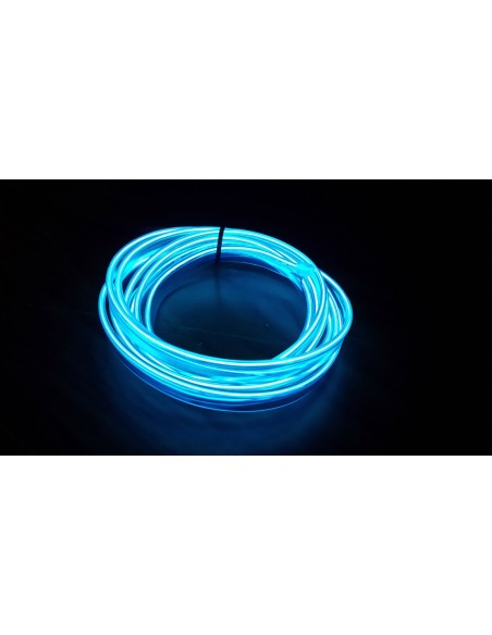 Stringa EL Striscia Neon Led Blue 5 Metri Flessibile Tagliabile Luce Decorativa Atmosfera Per Interno Auto Camion Camper Sfilata