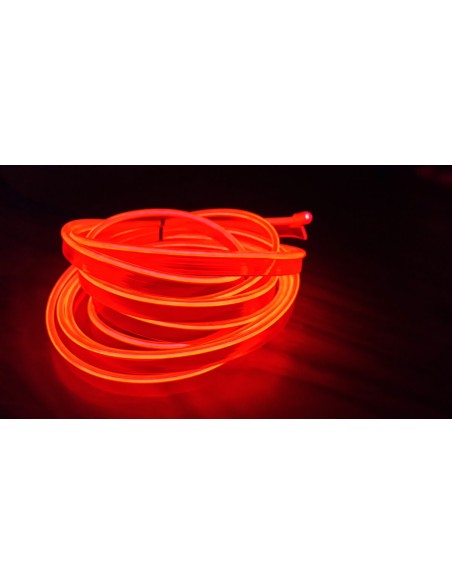 Stringa EL Striscia Neon Led Rosso 5 Metri Flessibile Tagliabile Luce Decorativa Atmosfera Per Interno Auto Camion Camper Sfilat