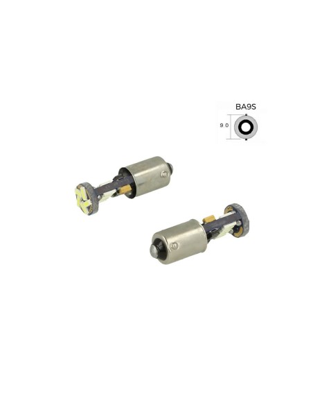 Lampadina Led Canbus T4W BA9S Piedi Dritti 15 Smd 4014 Bianco No Errore Check Luci 12V Senza Polarita