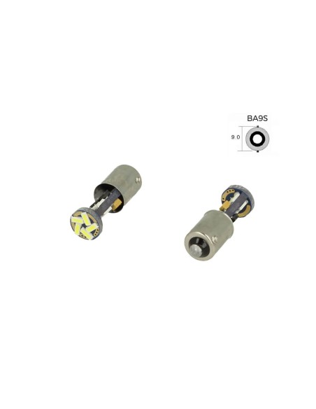 Lampadina Led Canbus T4W BA9S Piedi Dritti 15 Smd 4014 Bianco No Errore Check Luci 12V Senza Polarita