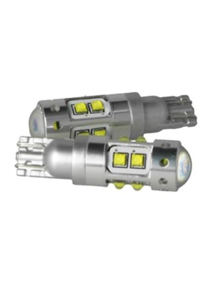 Lampada Led T15 W16W T10 W5W 12V 50W 10 Smd Cree Con Lente No Polarita Bianco Super Luminoso