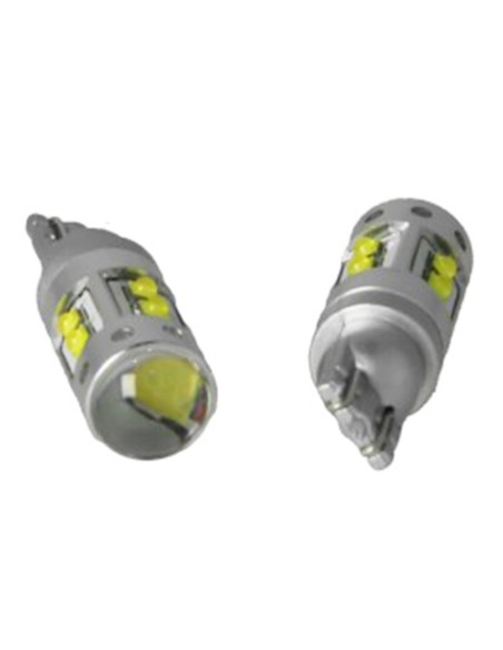 Lampada Led T15 W16W T10 W5W 12V 50W 10 Smd Cree Con Lente No Polarita Bianco Super Luminoso