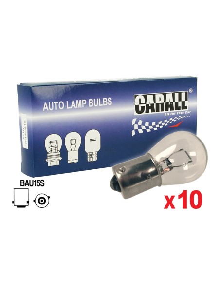 10 Pezzi Lampada Alogena S25 PY21W BAU15S 12V 21W Singolo Filamento Trasparente Piedi Storti