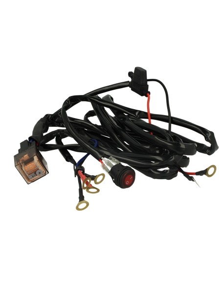 Kit Cablaggio 12V Con Interruttore Rele Fusibile Per Fari Led Da Lavoro Barra Led Con Doppio Uscita In Anelli