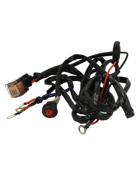 Kit Cablaggio 12V Con Interruttore Rele Fusibile Per Fari Led Da Lavoro Barra Led Con Doppio Uscita In Anelli