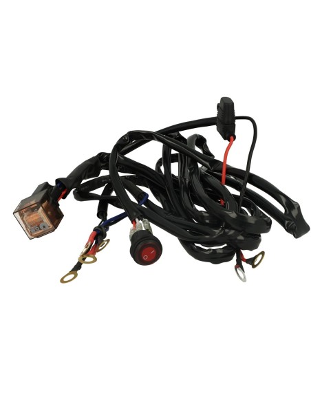 Kit Cablaggio 12V Con Interruttore Rele Fusibile Per Fari Led Da Lavoro Barra Led Con Doppio Uscita In Anelli