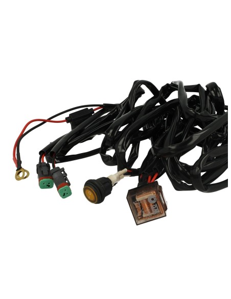Kit Cablaggio 12V Con Interruttore Rele 80A Fusibile 30A Con Doppio Connettori DT Per Installazione Barra Led Su Jeep Fuoristrad