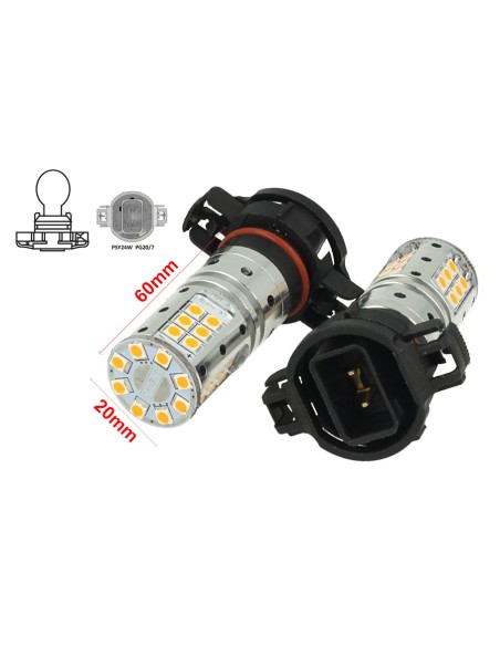 Lampada Led PSY24W Canbus Arancione 12V 25W Reale Per Audi A1 A3 A6 Q5 VW Golf VI Passat Touareg Opel Astra Land Rover Discovery