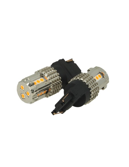 Lampada Led 3156 T25 PY27W 12V 45W No Polarita Arancione Super Luminoso Per Frecce