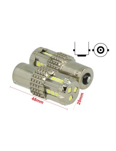 Lampada Led BA15S 1156 P21W 12V 45W Canbus Luci Diurne Audi Q7 A3 A6 Fiat 500X Renault Megane 3