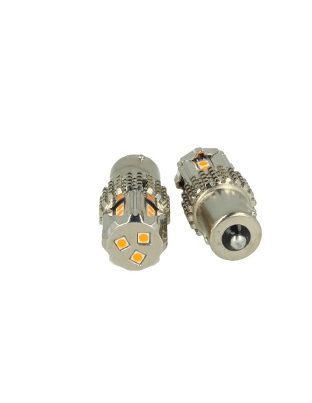 Lampada Led BAU15S 1156 PY21W 45W 12V Arancione Piedi Storti Super Potente Per Frecce