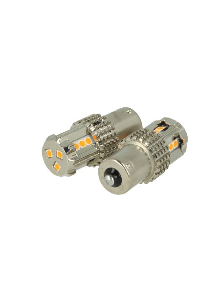 Lampada Led BAU15S 1156 PY21W 45W 12V Arancione Piedi Storti Super Potente Per Frecce