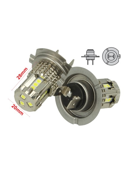 Lampada Led H7 12V 45W Bianco No Polarita Super Luminoso 1000 Lumens