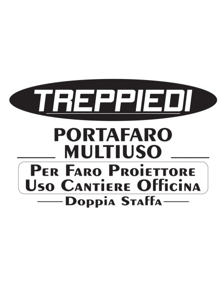 Tripiedi Treppiede Tripod Portafari Multiuso Per Faro Proiettore Uso Cantiere Officina 1 o 2 Faretti Max 180cm Altezza