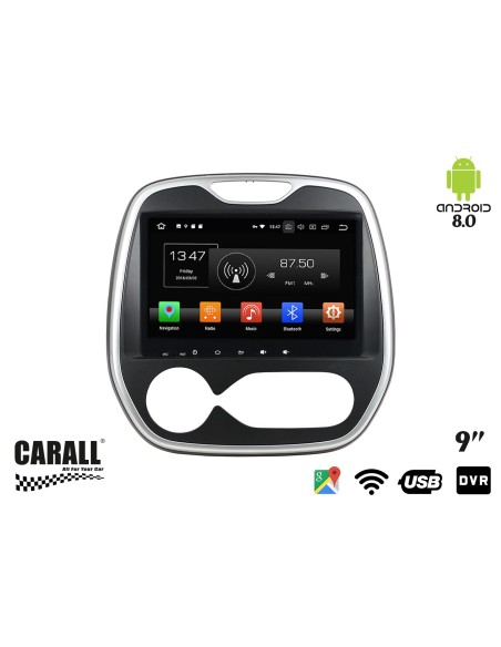 Autoradio Android 8,0 Renault Captur GPS DVD USB SD WI-FI Bluetooth Navigatore