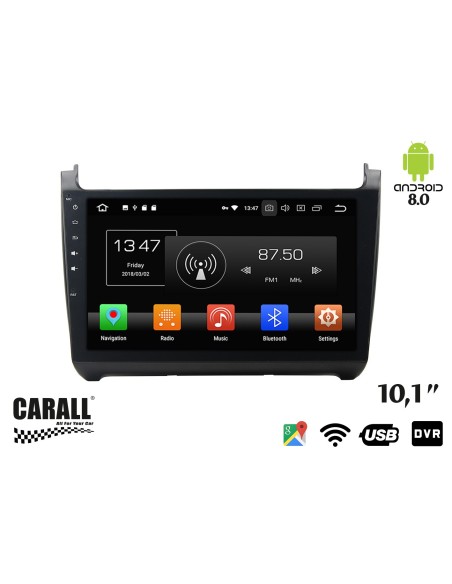 Autoradio Android 8,0 VW Polo GPS DVD USB SD WI-FI Bluetooth Navigatore