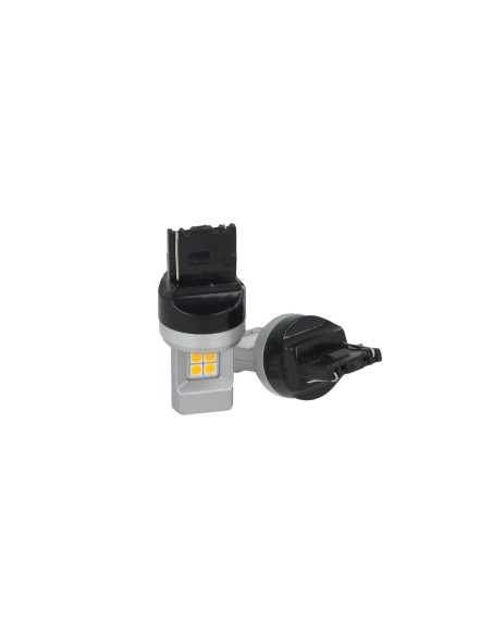 Lampada Led T20 W21W WY21W  7440 8 Smd 3030 Arancione Luminoso Luci Retromarcia Frecce Auto Senza Polarita Dimensione Ridotta
