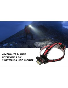 Torcia da Testa LED Ricaricabile Snodabile Zoomabile Lampada Frontale Impermeabile Tattico Campeggio Sport 2