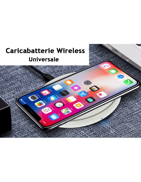 Caricabatterie Wireless Veloce Bianco 10W Slim QI