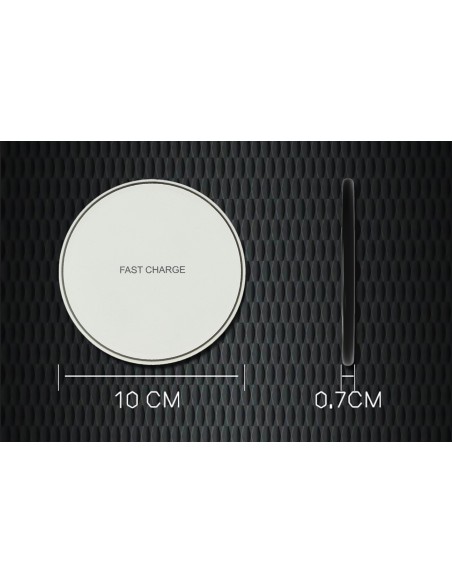 Caricabatterie Wireless Veloce Bianco 10W Slim QI