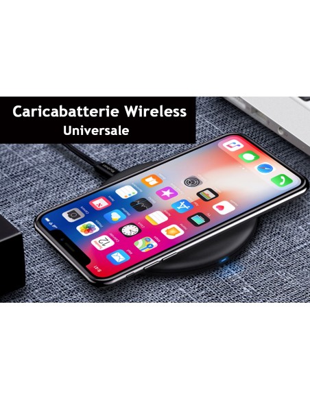 Caricabatterie Wireless Veloce Black 10W Slim QI