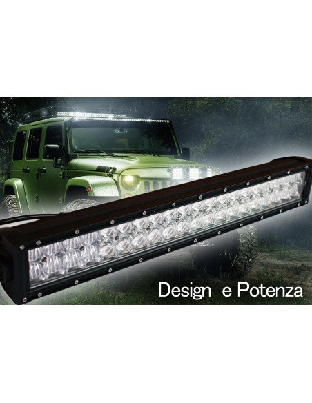 Barra Led 288W 1280mm 9V-60V Doppia Fila 96X3W Lente Combo IP67 Per Fuoristrada Jeep SUV Camper