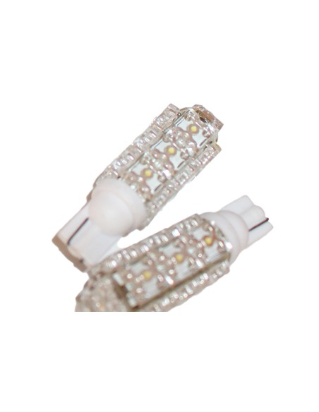 Coppia 2 Lampade Led T10 Con 13 Led F5 Flux Colore Bianco Freddo 6000K 12V 2W