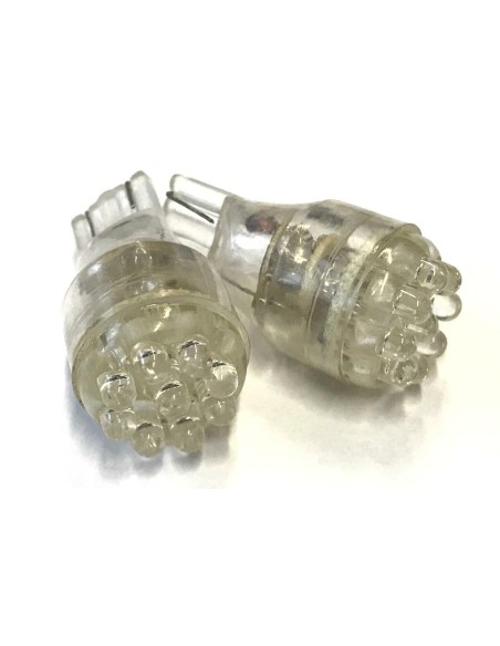 Coppia 2 Lampade Led T10 T15 Con 9 Led F3 Colore Blue Blu 12V 0,2W