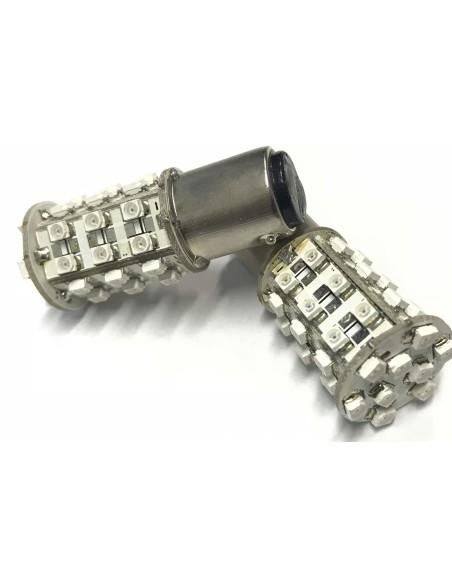Coppia 2 Lampade Led BAY15D 1157 P21/5W Con 39 Smd 3528 Colore Rosso 2V 2W