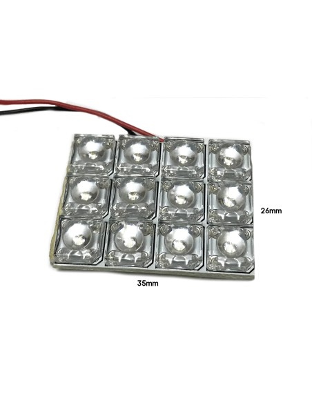 Pannello Plafoniera Lampada Led 12V 1,5W Con 12 Led F5 Flux Colore Verde 35X26mm