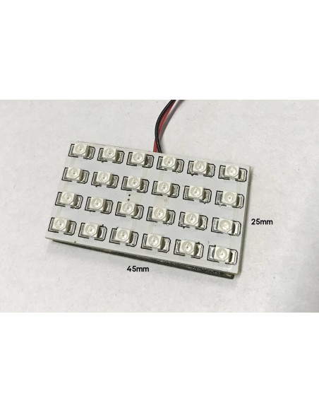 Pannello Plafoniera Lampada Led 12V 2,5W Con 24 Smd 3528 Colore Rosso 45X25mm