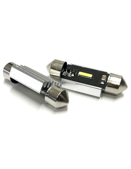 Lampadina Led Siluro Canbus Pro 28mm 1 Smd 1860 Da 5W No Errore 12V No Polarita Super Luminoso