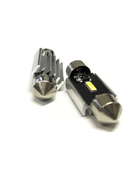 Lampadina Led Siluro Canbus Pro 28mm 1 Smd 1860 Da 5W No Errore 12V No Polarita Super Luminoso