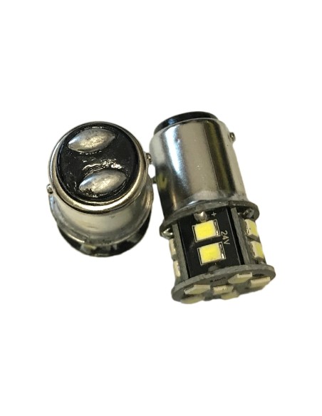 24V Lampada Led BAY15D 1157 P21/5W Bianco Freddo 16 Smd 2835 No Polarita 360 Gradi Durata Garantita