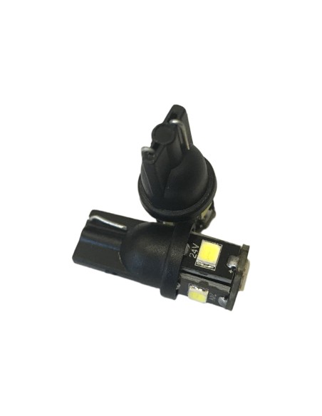 24V Lampada Led T10 W5W Bianco Freddo Con 6 Smd 2835 360 Gradi No Polarita Durata Garantita