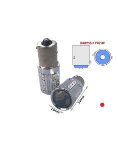 Lampada Led BAW15s PR21W Rosso 12V 24V 21W Compatibile Osram 7508LDR 21 Smd 5730 Con Lente Ingrandimento