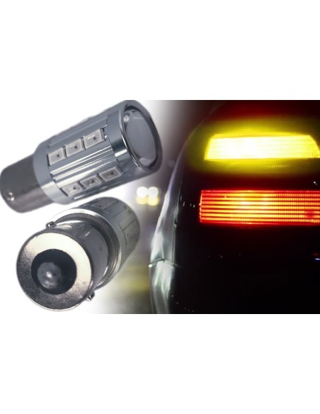 Lampada Led BAW15s PR21W Rosso 12V 24V 21W Compatibile Osram 7508LDR 21 Smd 5730 Con Lente Ingrandimento