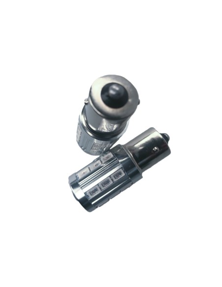 Lampada Led BAY15S 12V 24V 21W S25 1156 Arancione 21 Smd 5730 Con Lente Ingrandimento