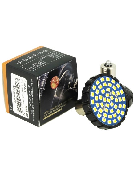 Lampada Led BA15S 1156 Amber Arancione Per Moto Harley Davidson Canbus No Errore Luce Frecce No Polarita 48 Smd 2835