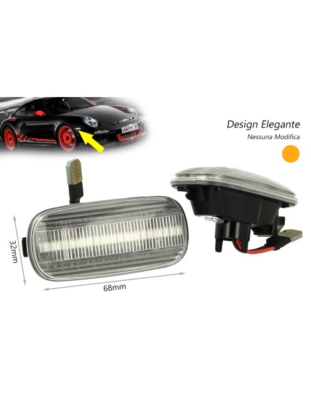 Kit Freccia Laterale a Led Side Marker Dinamica Lente Trasparente Audi A3 S3 A4 S4 RS4 A6 S6 RS6 OEM 8E0949127